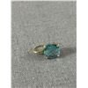 Image 2 : Gold Vermeil 925 Sterling Silver with Faceted Blue Stone Pair of Earrings