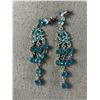 Image 2 : Silver Plated Rhinestone Bracelet & Ring & Pair of Chandelier Earrings