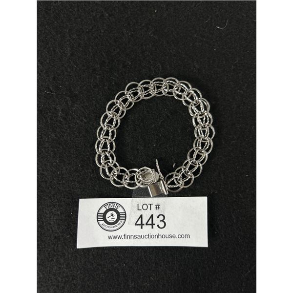 Vintage Double Links Sterling Silver Bracelet. Designer Mark Ster. In Good Condition