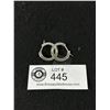 Image 1 : Solid Sterling Silver Pair of Hoop Earrings Marked 925.Designer Mark