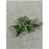 Image 2 : Beautiful 1960's Green BC Jade Stones Brooch