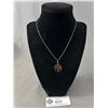 Image 1 : Gold over Sterling Silver Chain with Tree of Life Pendant Marked Dyadema 925 Italy