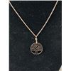 Image 2 : Gold over Sterling Silver Chain with Tree of Life Pendant Marked Dyadema 925 Italy