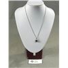 Image 1 : Beautiful Antique Sterling Silver Sapphire with Simulated Diamonds Necklace. Marked