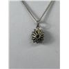 Image 3 : Beautiful Antique Sterling Silver Sapphire with Simulated Diamonds Necklace. Marked