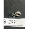 Image 2 : Vintage Sterling Silver Skull Pendant Marked 925