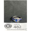 Image 2 : Beautiful Antique Art Deco Faux Sapphire & Diamond Ring
