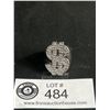 Image 2 : Rhodium Plated Vintage Gem Set Ring.