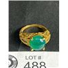 Image 2 : Beautiful Vintage Gold Plated Jade Gemstone Ring. Gorgeous Setting
