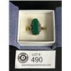 Image 1 : Gorgeous Chrysoprase Sterling Silver Art Deco Ring. Marked 925