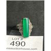 Image 2 : Gorgeous Chrysoprase Sterling Silver Art Deco Ring. Marked 925