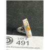 Image 2 : Genuine 1910 Arts & Crafts Sterling Silver Ring. Abalone Stone Marked Sterling.