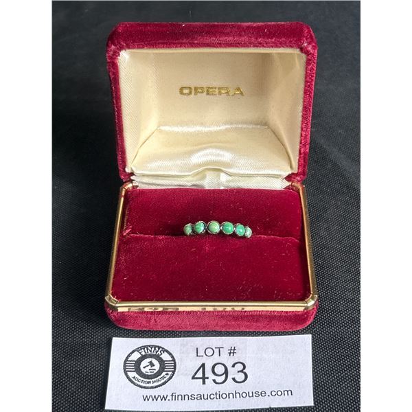 Tested 9k Gold Genuine Turquoise Antique 1800's Victorian Ring