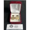 Image 1 : Antique Gold Plated Seed Pearl Ruby Cufflinks Circa 1920's