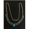 Image 1 : 1970's Silver Turquoise South Western Necklace