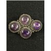 Image 1 : Antique 1900 Brooch with Genuine Amethyst Stone Set in Silver