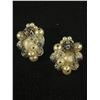 Image 2 : Antique Celluloid Flower Earrings & Pearl Crystal Earrings