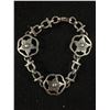 Image 1 : Vintage Solid Sterling Silver Bracelet Each Flower Link Marked FR& 2 Hallmarks Weight 17.3 gr