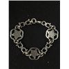 Image 2 : Vintage Solid Sterling Silver Bracelet Each Flower Link Marked FR& 2 Hallmarks Weight 17.3 gr