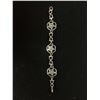 Image 3 : Vintage Solid Sterling Silver Bracelet Each Flower Link Marked FR& 2 Hallmarks Weight 17.3 gr