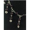 Image 2 : Vintage Silver Linked with Dark Red Beads Choker Necklace