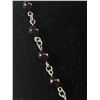 Image 3 : Vintage Silver Linked with Dark Red Beads Choker Necklace