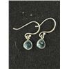 Image 1 : Pair of Sterling Silver with Blue Topaz Stones Dangle Earrings Marked 925