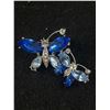 Image 1 : Lovely Vintage 2 Butterflies Rhinestone Brooch