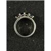 Image 3 : Sterling Silver with 4 Square Faceted Gem Stone Ring. Marked Silver A& F Size 6