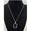 Image 1 : Beautiful Faceted Blue Stone Pendant with Chain Necklace