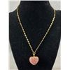 Image 1 : Beautiful Gold Gucci Design Links Chain with Rhinestone Heart Pendant Necklace