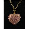 Image 2 : Beautiful Gold Gucci Design Links Chain with Rhinestone Heart Pendant Necklace