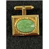 Image 3 : Pair of Gold Coloured Senator With Green BC Jade Cufflinks