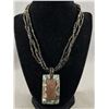 Image 1 : Native Tiny Beads Chain with Abalone Pendant Necklace