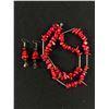Image 1 : Vintage Red Coral Necklace & Pair of Earrings