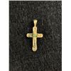 Image 2 : Vintage 10k Gold Cross ( Tested) with Green Center Stone 1.24gr