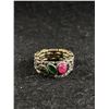 Image 1 : Lovely Vintage Adjustable Size Stretch Ring with Red Stone