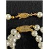 Image 3 : Very Classy, Vintage Hand Knotted Faux Pearl Necklace 23" L with Interesting Double Strand Bracelet