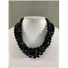 Image 1 : Elegant Black Faceted Bead Necklace Designer. Marked Bernard