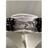 Image 3 : Elegant Black Faceted Bead Necklace Designer. Marked Bernard