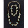 Image 1 : Vintage Gold Tone Flower Necklace with Matching Bracelet