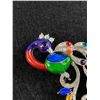 Image 2 : Gorgeous Multi Colour Peacock Brooch. Heavy