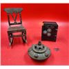 Image 1 : VTG Tiny Mite Bank Safe Coin Bank & Metal Décor Lot