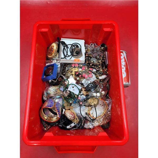 Bin Full Of Costume Jewelry