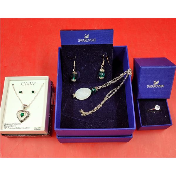 GNW Crystal 18" Pendant/Earring Set & Swarovski Jewelry
