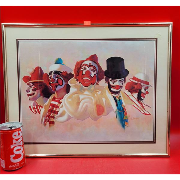 Framed Clown Print by Paul Parker