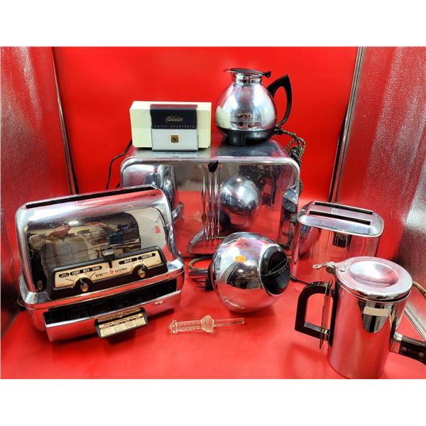VTG Kitchen Supplies (Sunbeam Knife Sharpener, General Electric Toaster Oven, Metal Breadbox, etc.)