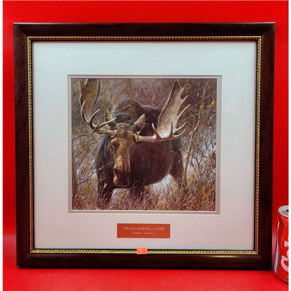 Framed "The Challenge - Bull Moose" Print by Robert Bateman
