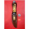 Image 1 : Carved Antler Knife Set w/ Sheath Made in Germany