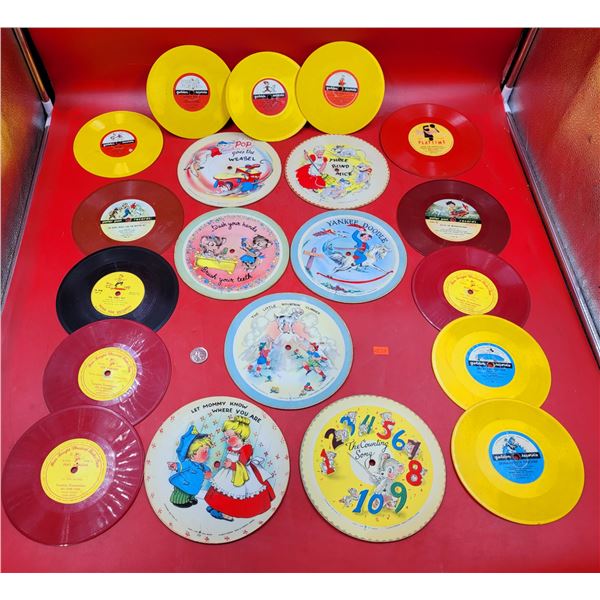 Children's Double-Sided 45 RPM Records (Yankee Doodle, Mickey's New Car, 3 Blind Mice, etc.)